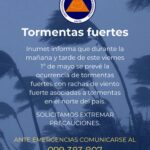 CECOED exhorta a extremar cuidados ante aviso de INUMET por tormentas fuertes en el norte del país