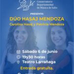 El Conservatorio Departamental de Música invita al concierto del Dúo Hasaj Mendoza en el Teatro Larrañaga