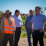 Albisu estuvo en barrio La Chinita, donde comenzaron los trabajos de mejora de calles y canalización
